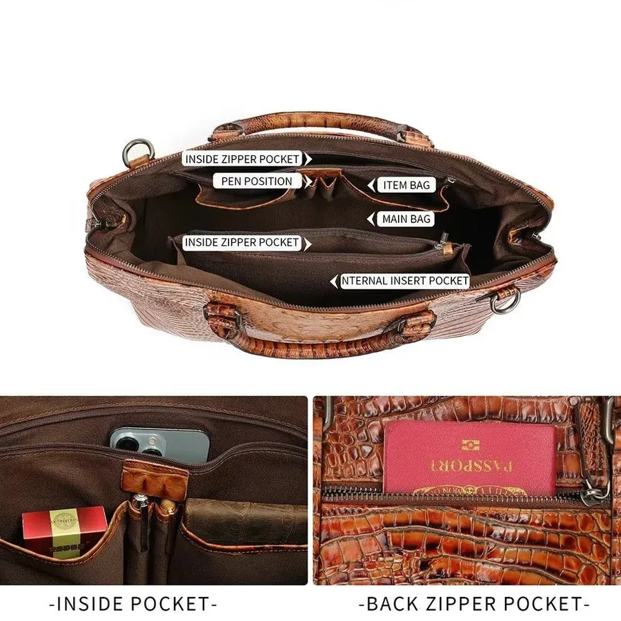 Sophisticated Crocodile-Travel Bag