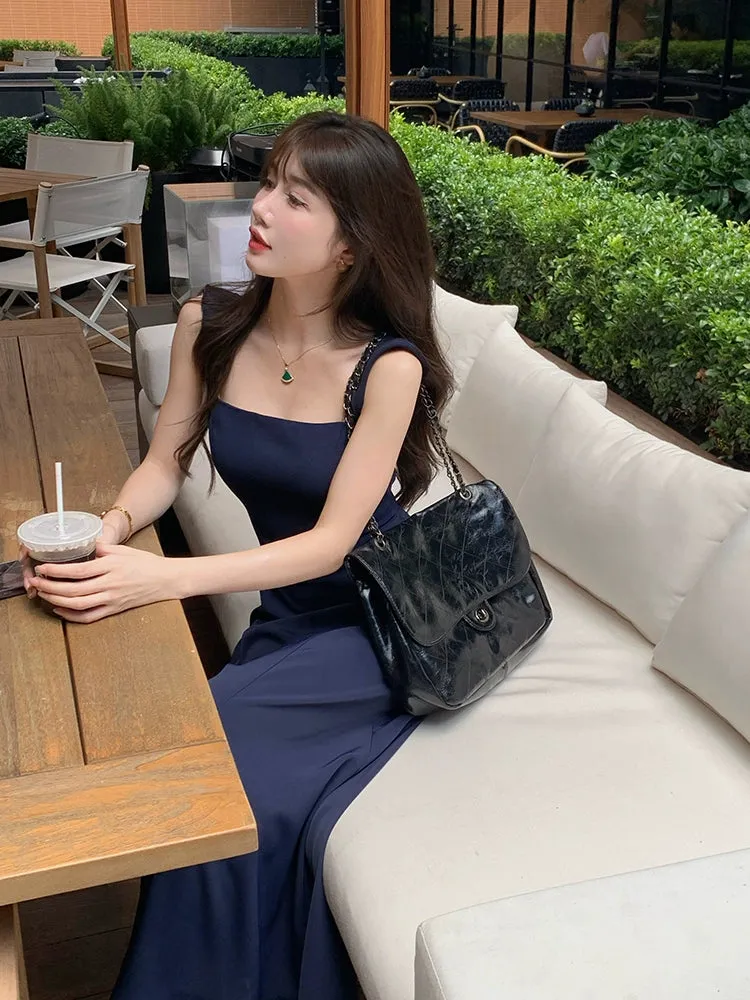 Square Collar Classy Slim Sling Dress