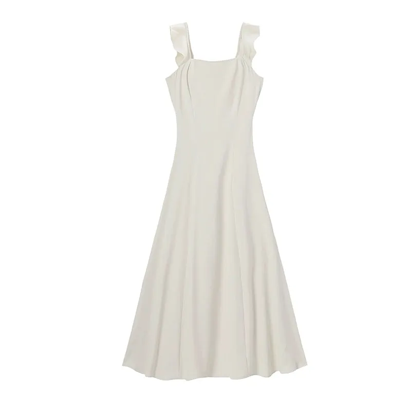 Square Collar Classy Slim Sling Dress