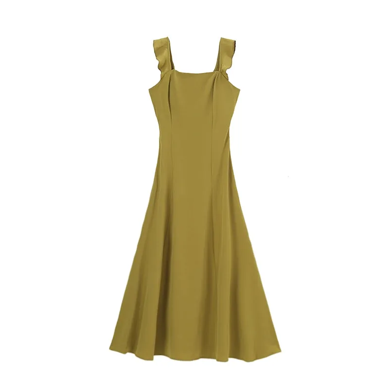 Square Collar Classy Slim Sling Dress