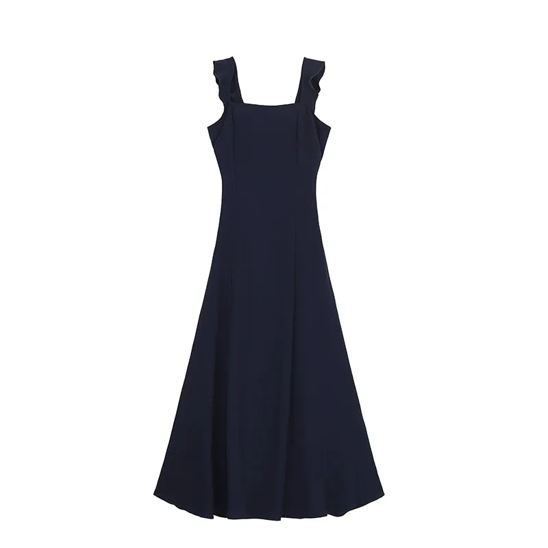Square Collar Classy Slim Sling Dress