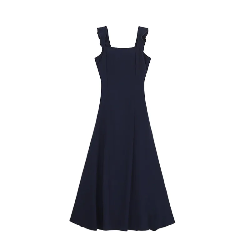 Square Collar Classy Slim Sling Dress