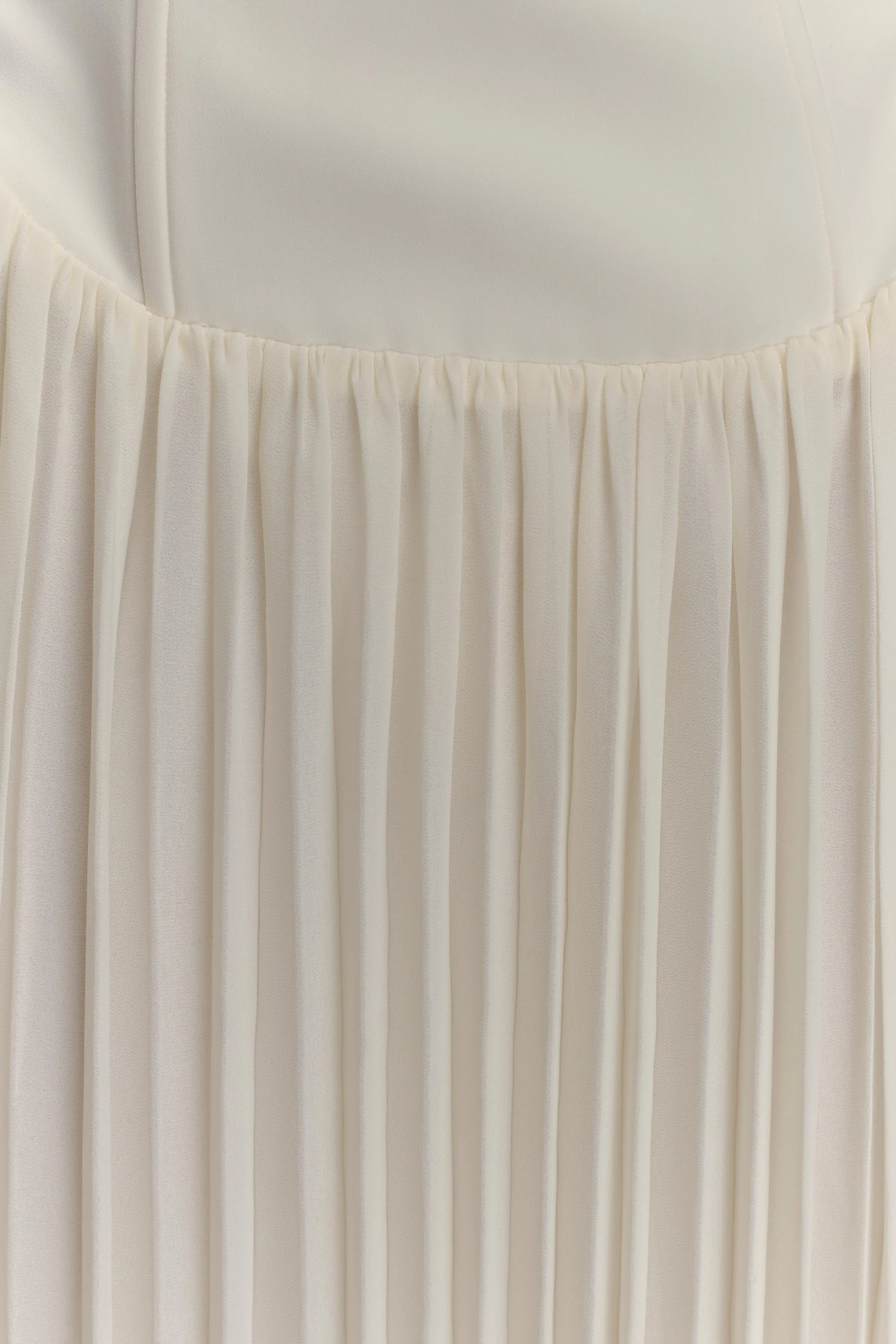 Stacie Pleated Halter Maxi Dress - Ivory