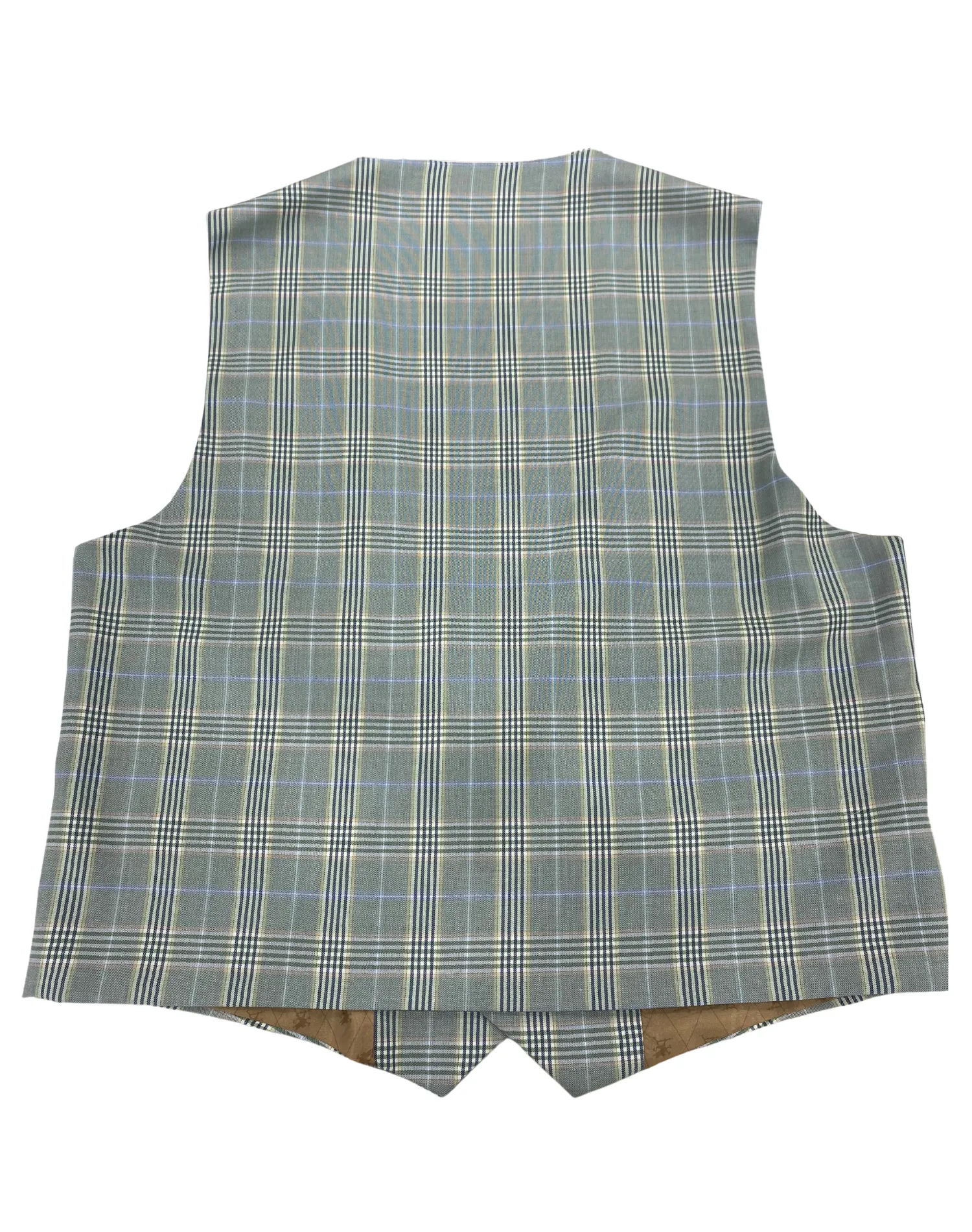 Stacy Adams Plaid Double Breast Vest - Sage Green