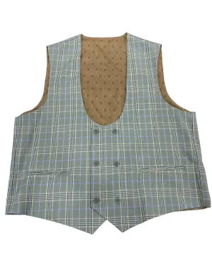Stacy Adams Plaid Double Breast Vest - Sage Green