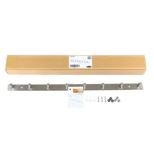 Stainless Steel Coat Hook, WEBI Heavy Duty Towel Rack Hanger Rail Bar, for Bedroom, Bathroom, Fitting Room, Laundry Room, Foyer, Hallway, Entryway, Brushed Finish, 8 Hooks, L-CF08