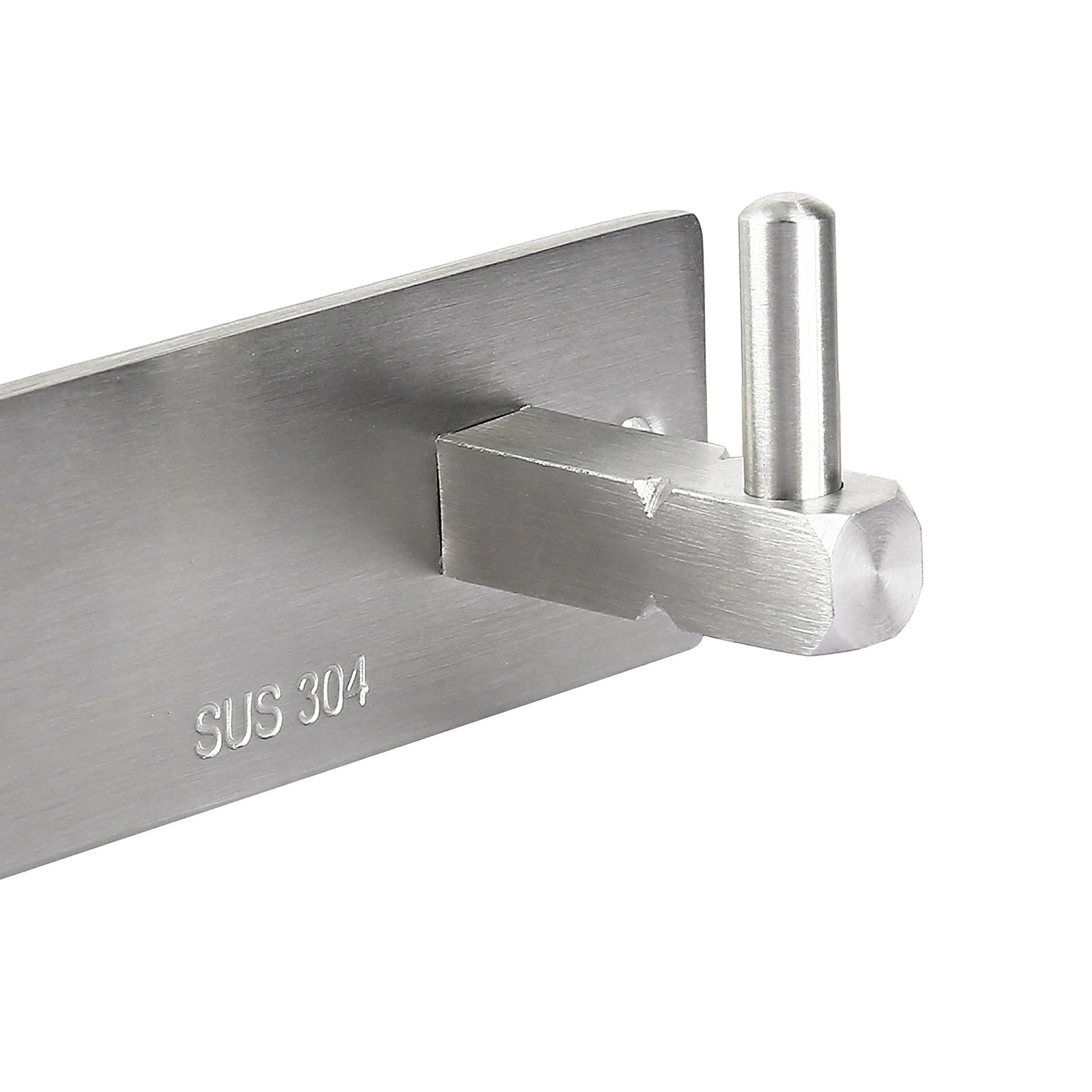 Stainless Steel Coat Hook, WEBI Heavy Duty Towel Rack Hanger Rail Bar, for Bedroom, Bathroom, Fitting Room, Laundry Room, Foyer, Hallway, Entryway, Brushed Finish, 8 Hooks, L-CF08