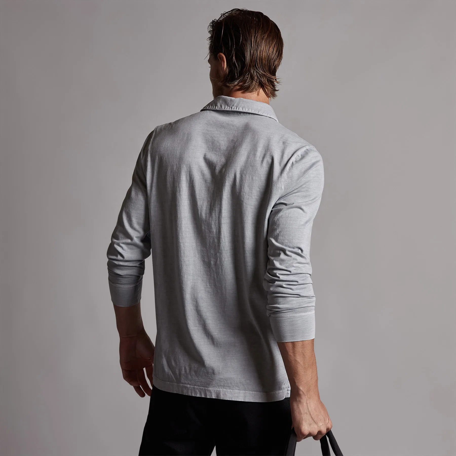 Sueded Jersey Rugby Polo - Breeze Pigment