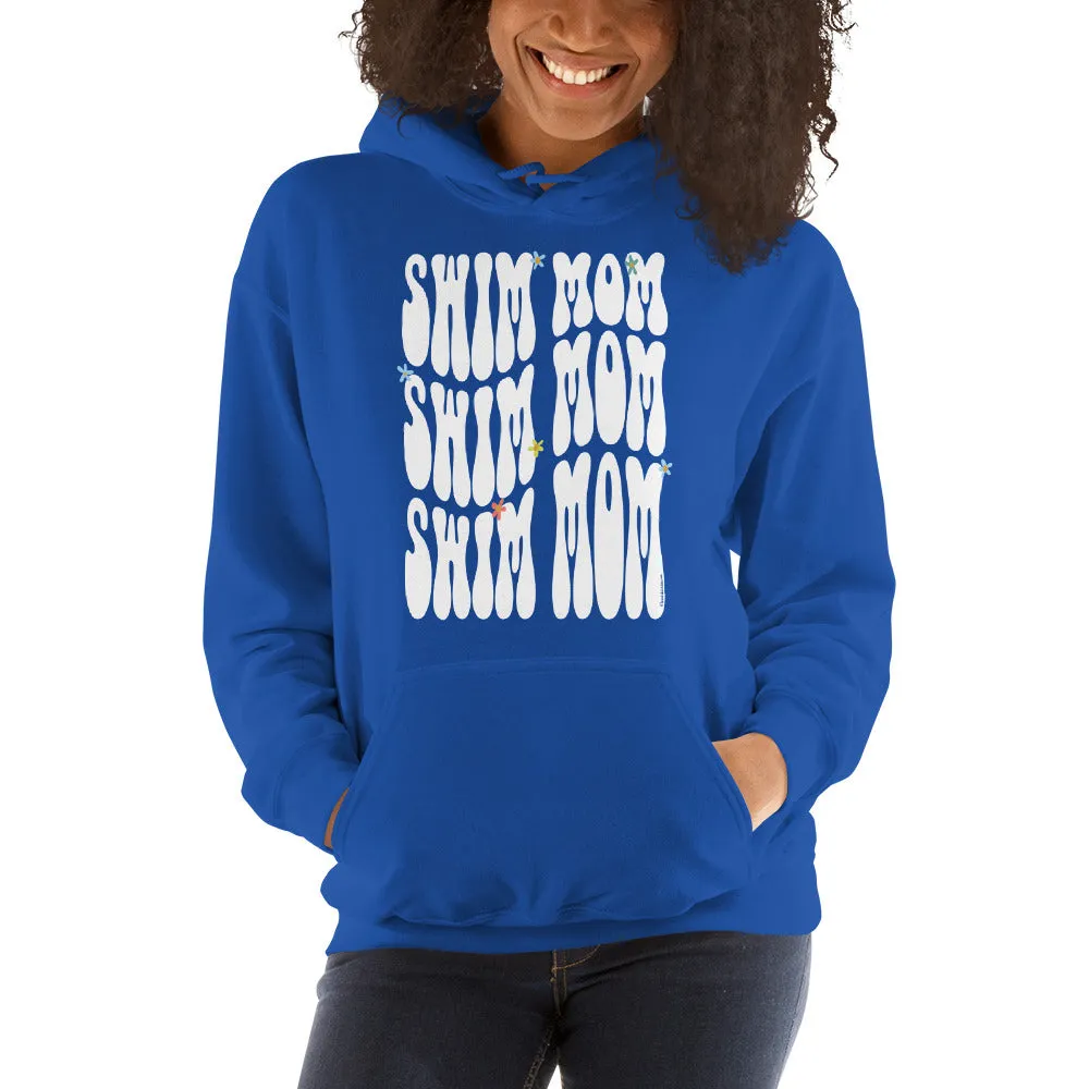 Swim Mom Retro Type Warp Pullover Hoodie