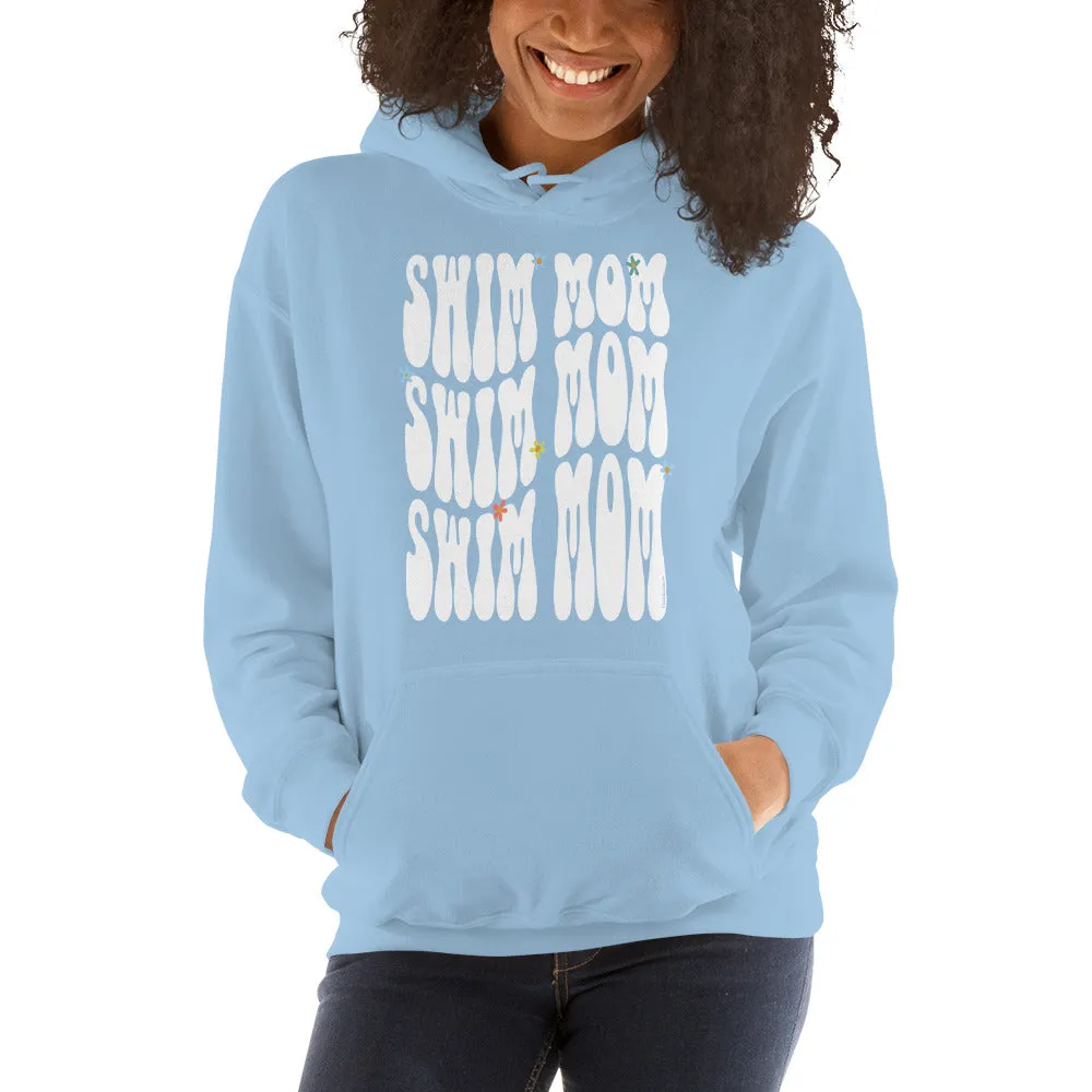Swim Mom Retro Type Warp Pullover Hoodie