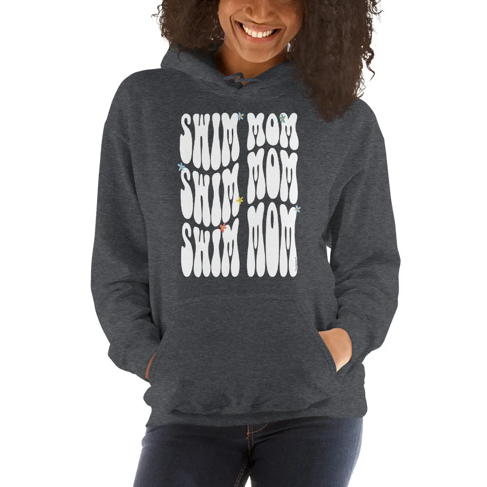Swim Mom Retro Type Warp Pullover Hoodie