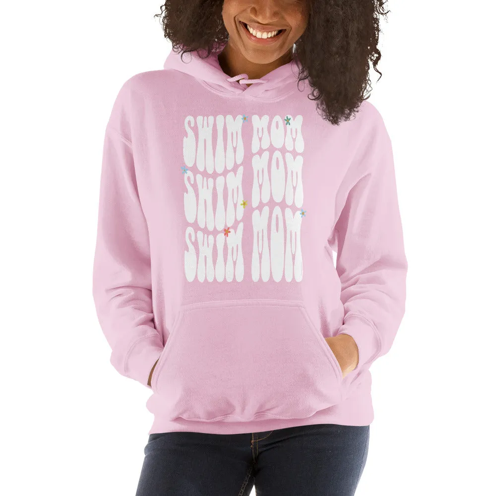 Swim Mom Retro Type Warp Pullover Hoodie