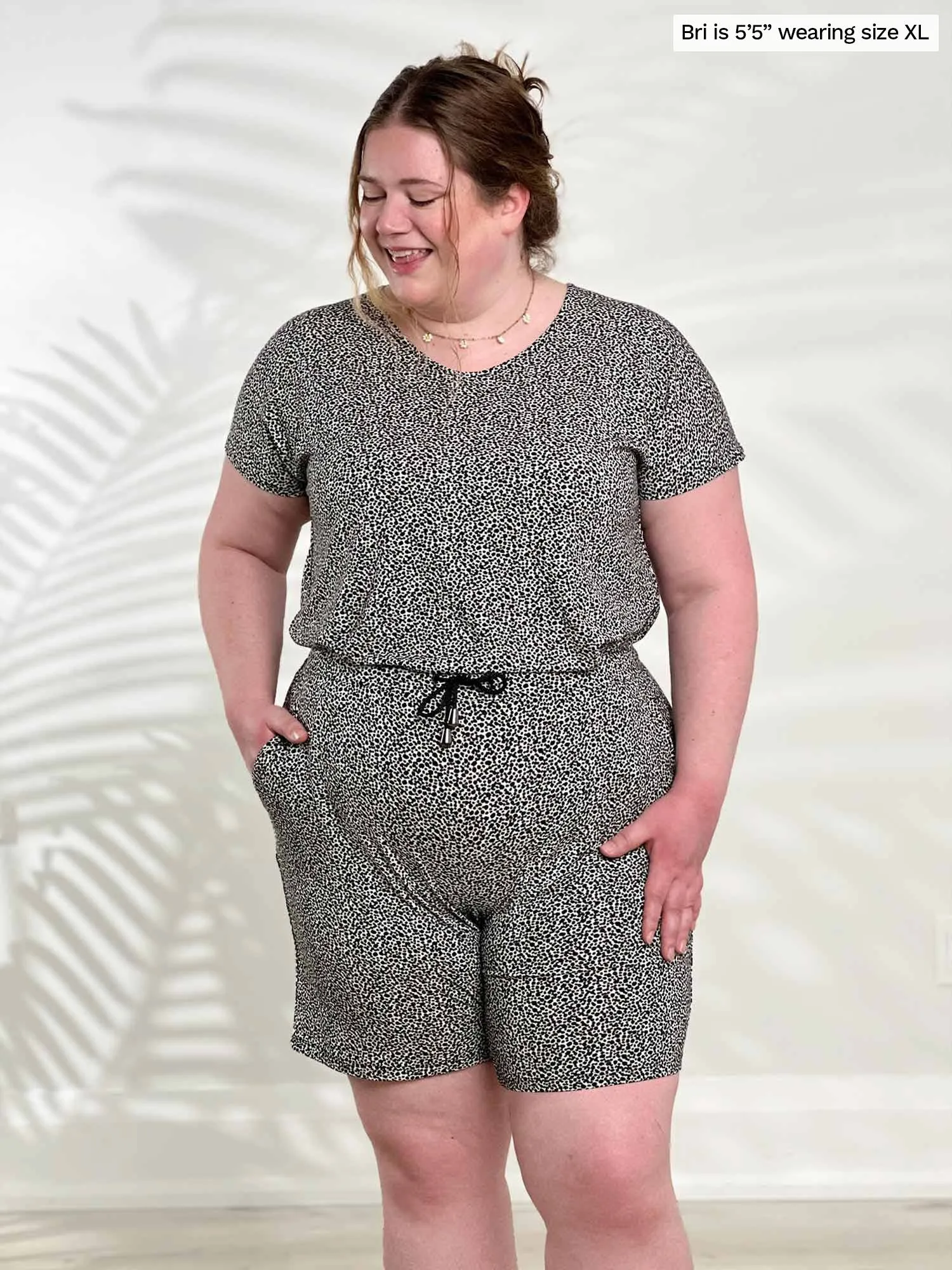Tanya short sleeve open-back romper - FINAL SALE