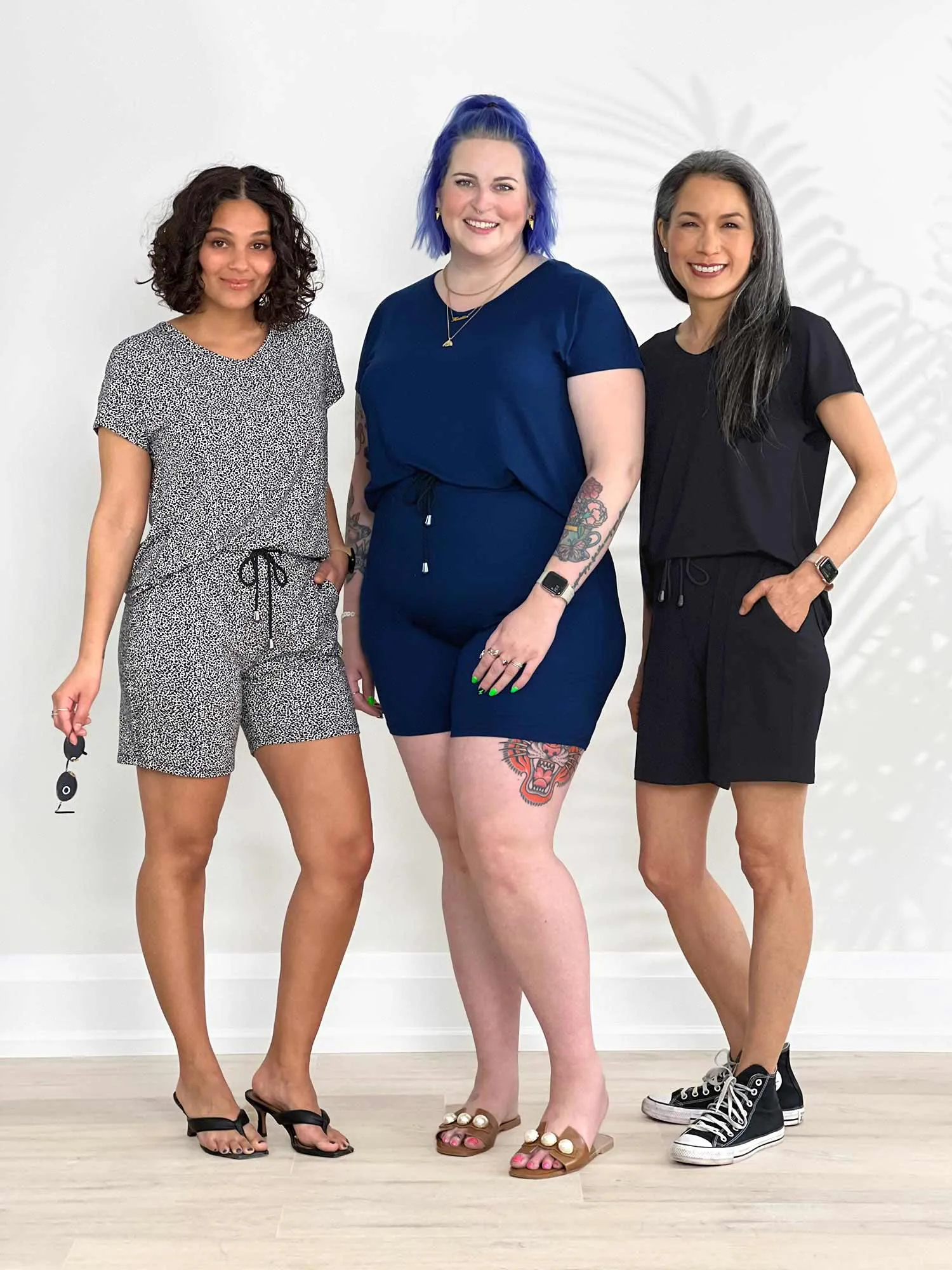 Tanya short sleeve open-back romper - FINAL SALE