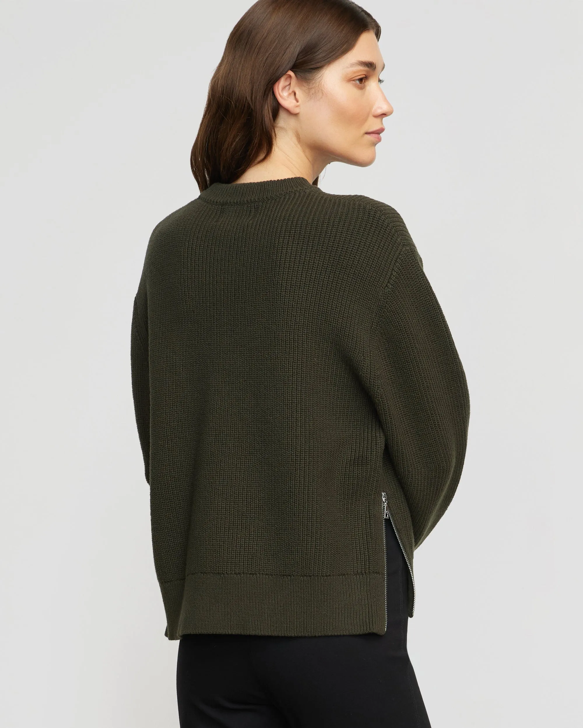 Tate Organic Cotton Side-Zip Sweater