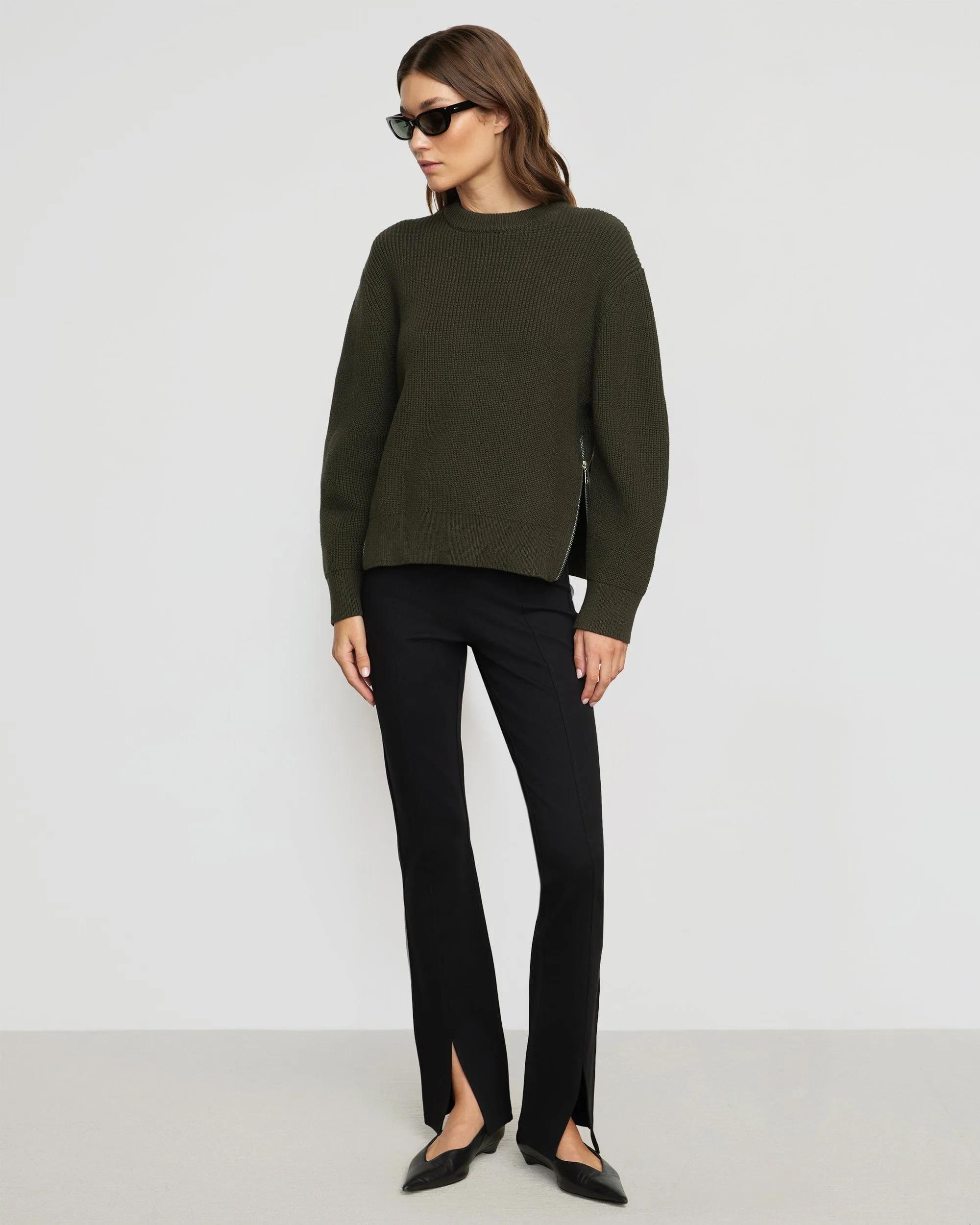 Tate Organic Cotton Side-Zip Sweater