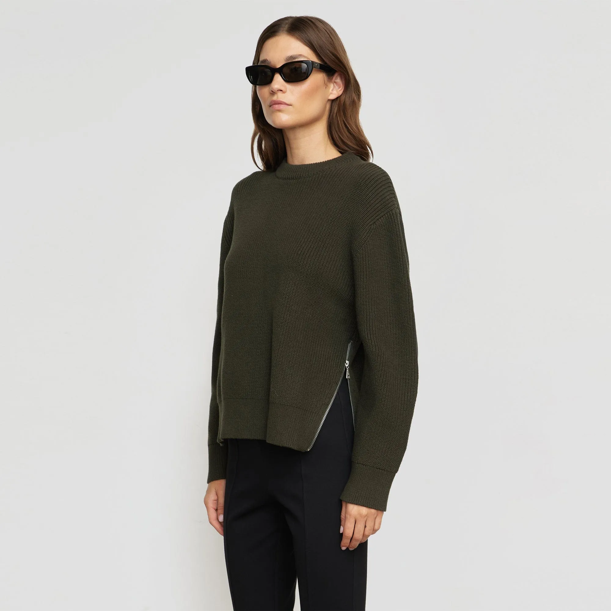 Tate Organic Cotton Side-Zip Sweater