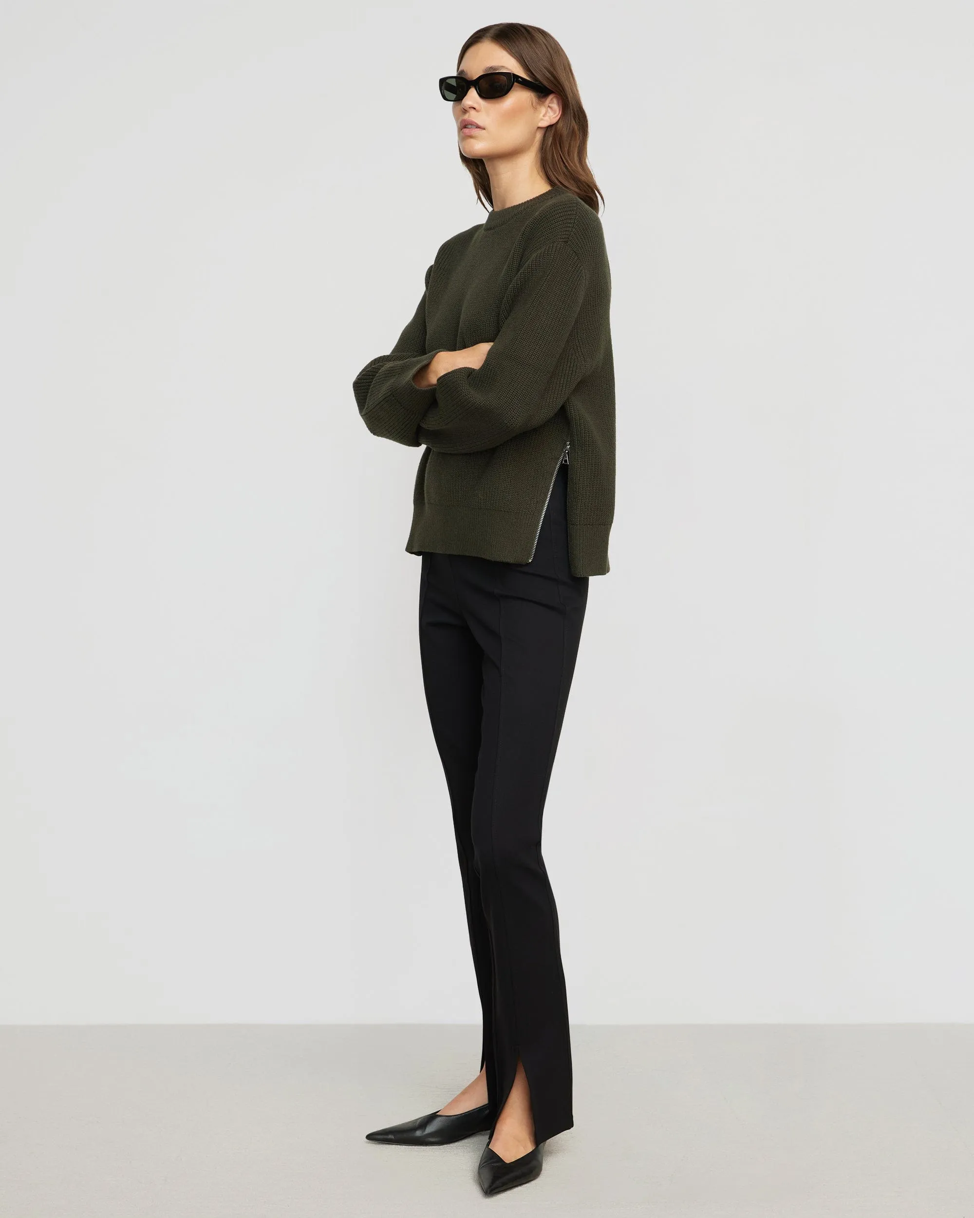 Tate Organic Cotton Side-Zip Sweater