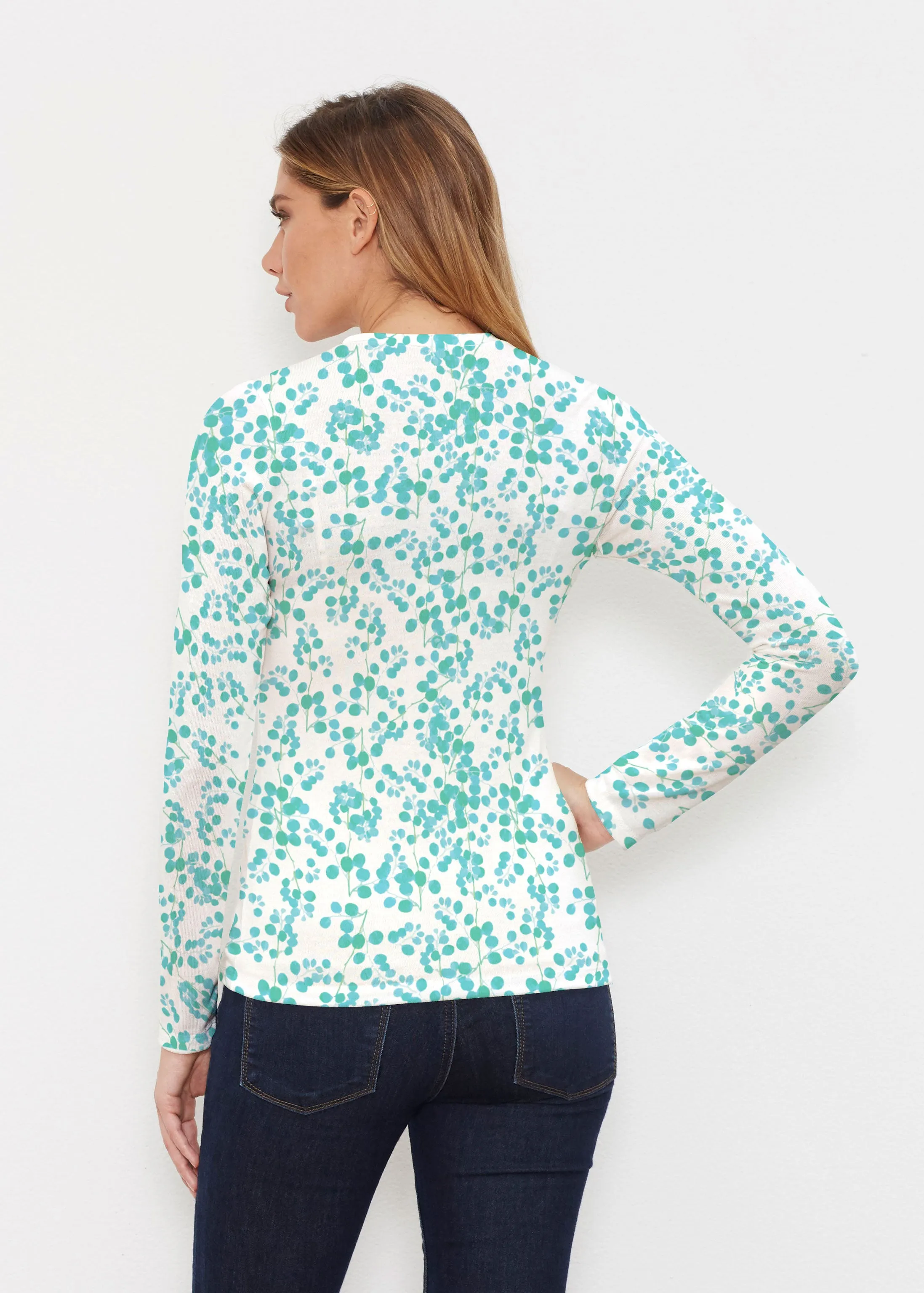 Teal Pome (7863) ~ Butterknit Long Sleeve V-Neck Top