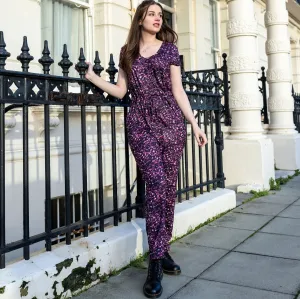 The Breastfeeding Jumpsuit - Purple Leopard