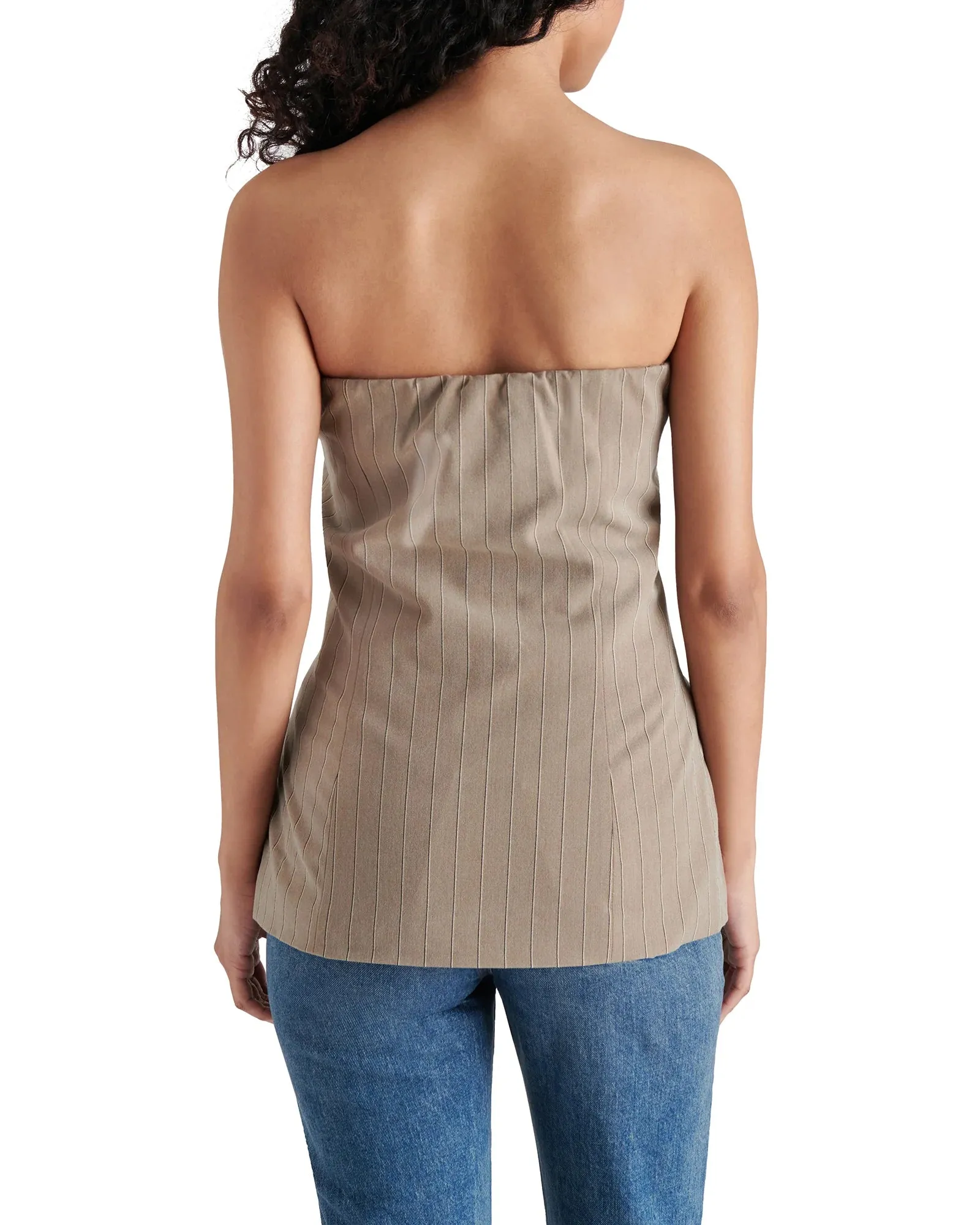 The Emerald Top - Brown Pinstripe