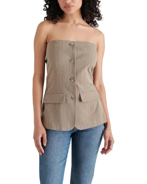 The Emerald Top - Brown Pinstripe