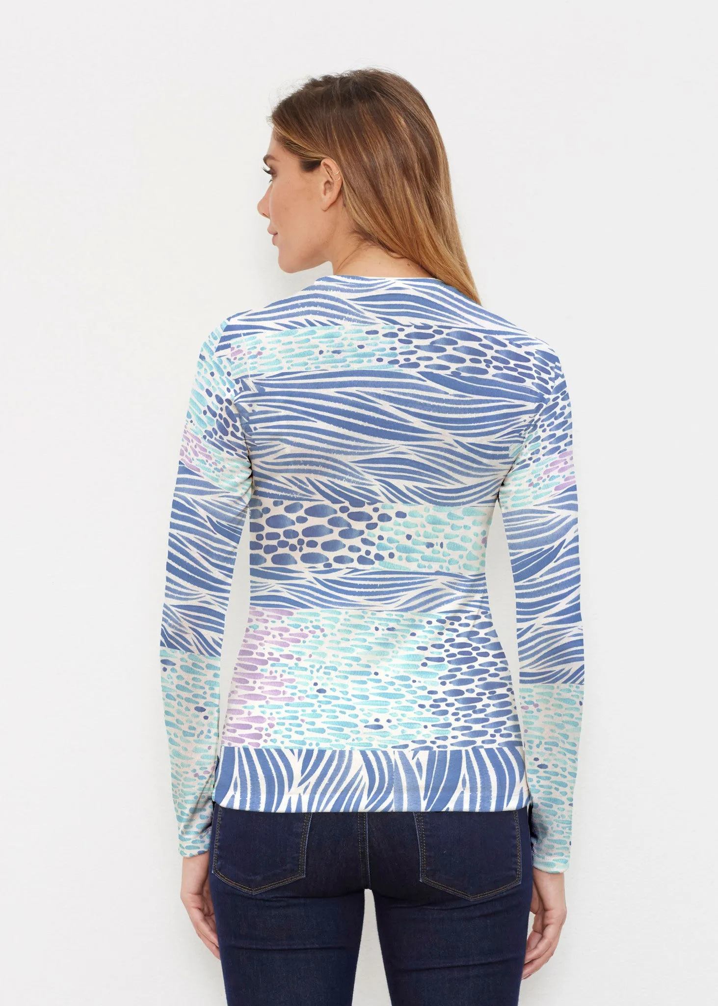 Tidal Stripe (11080) ~ Butterknit Long Sleeve Crew Top