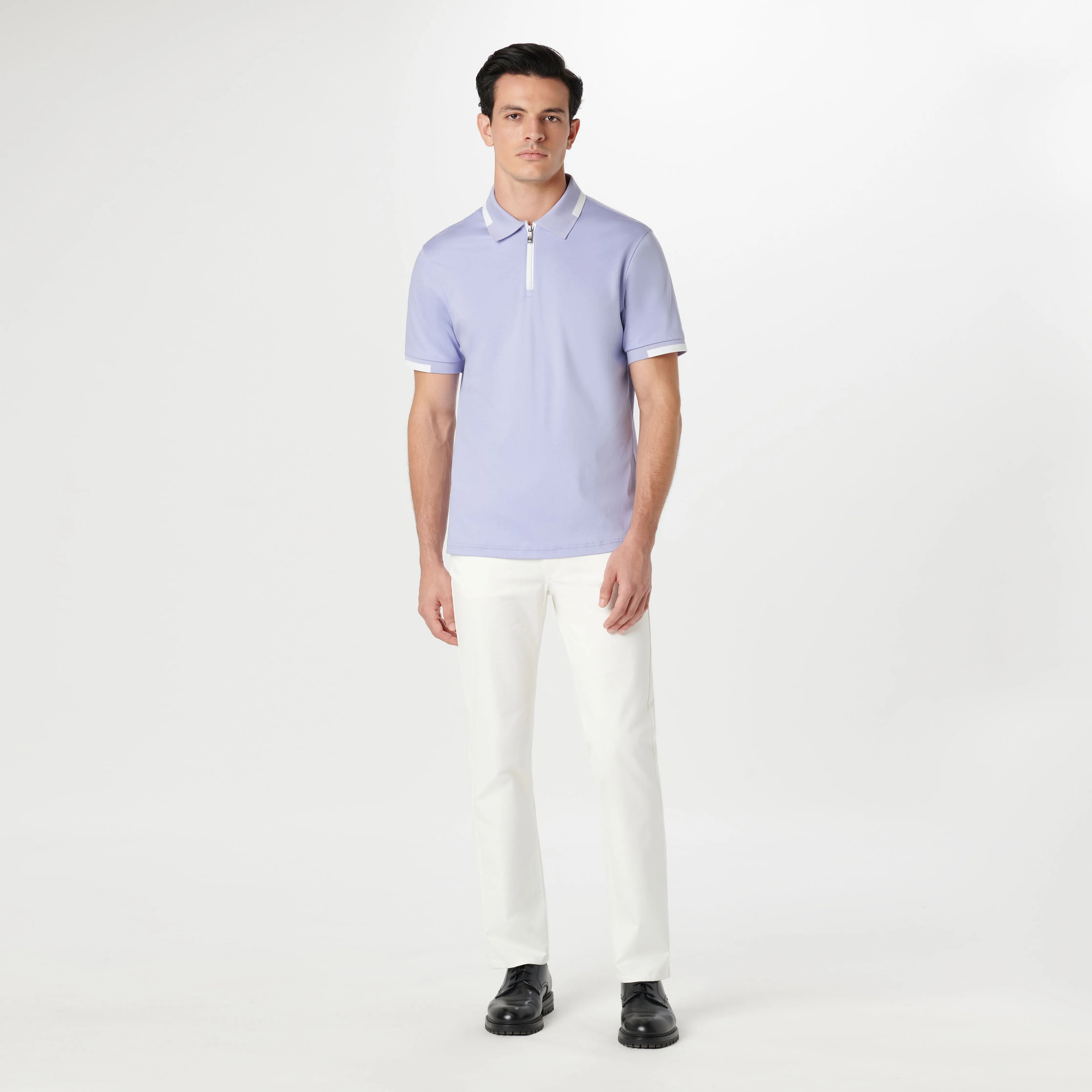 Tipped Quarter Zip Polo