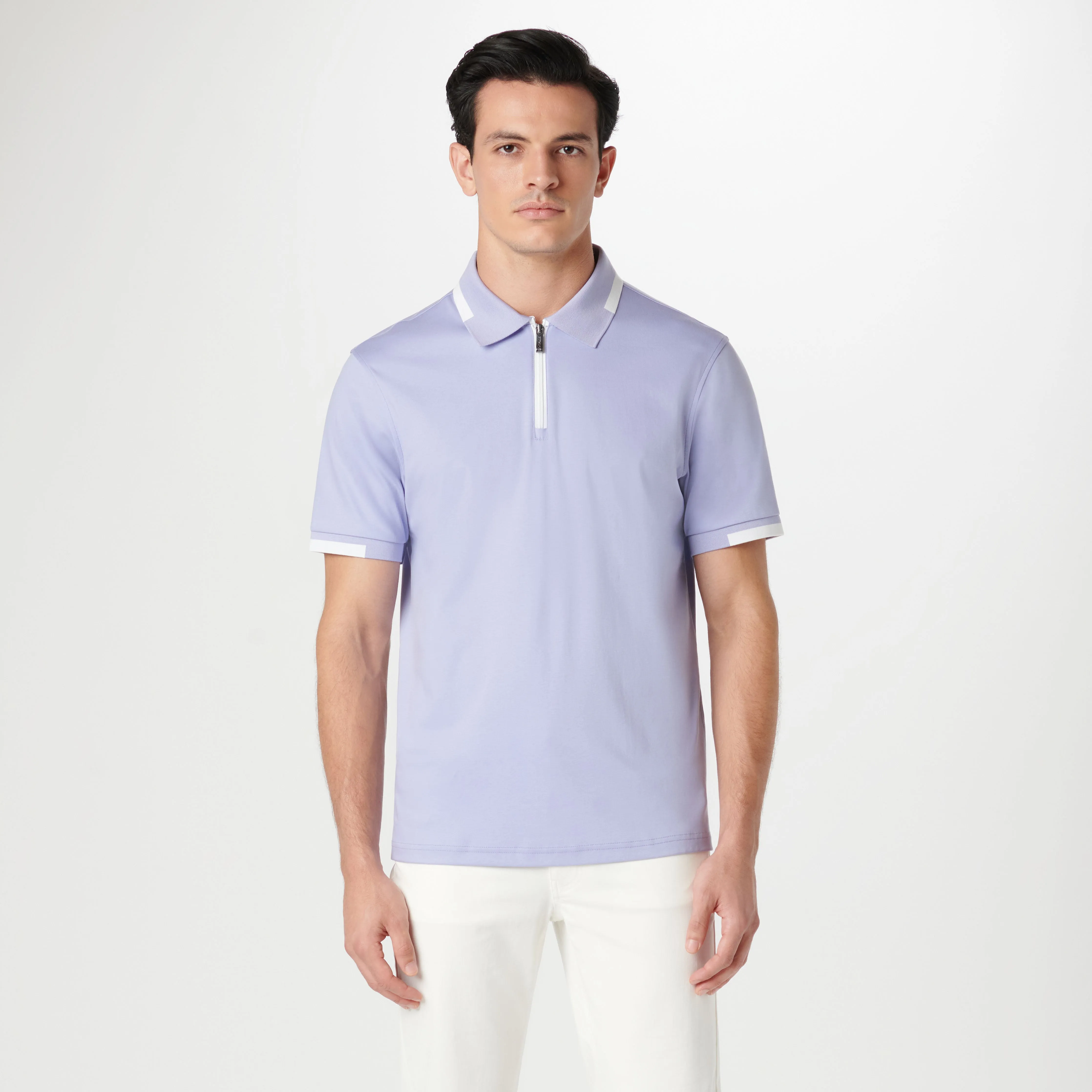 Tipped Quarter Zip Polo