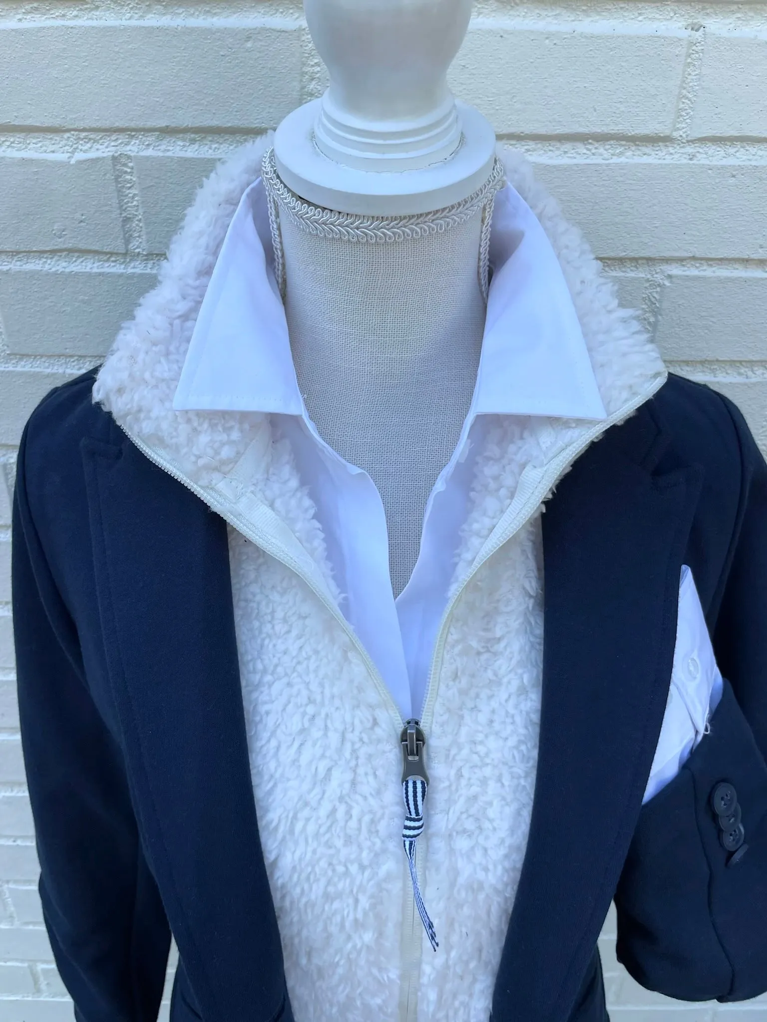 Tracey Fleece Blazer - Navy w Cream (TBB01)