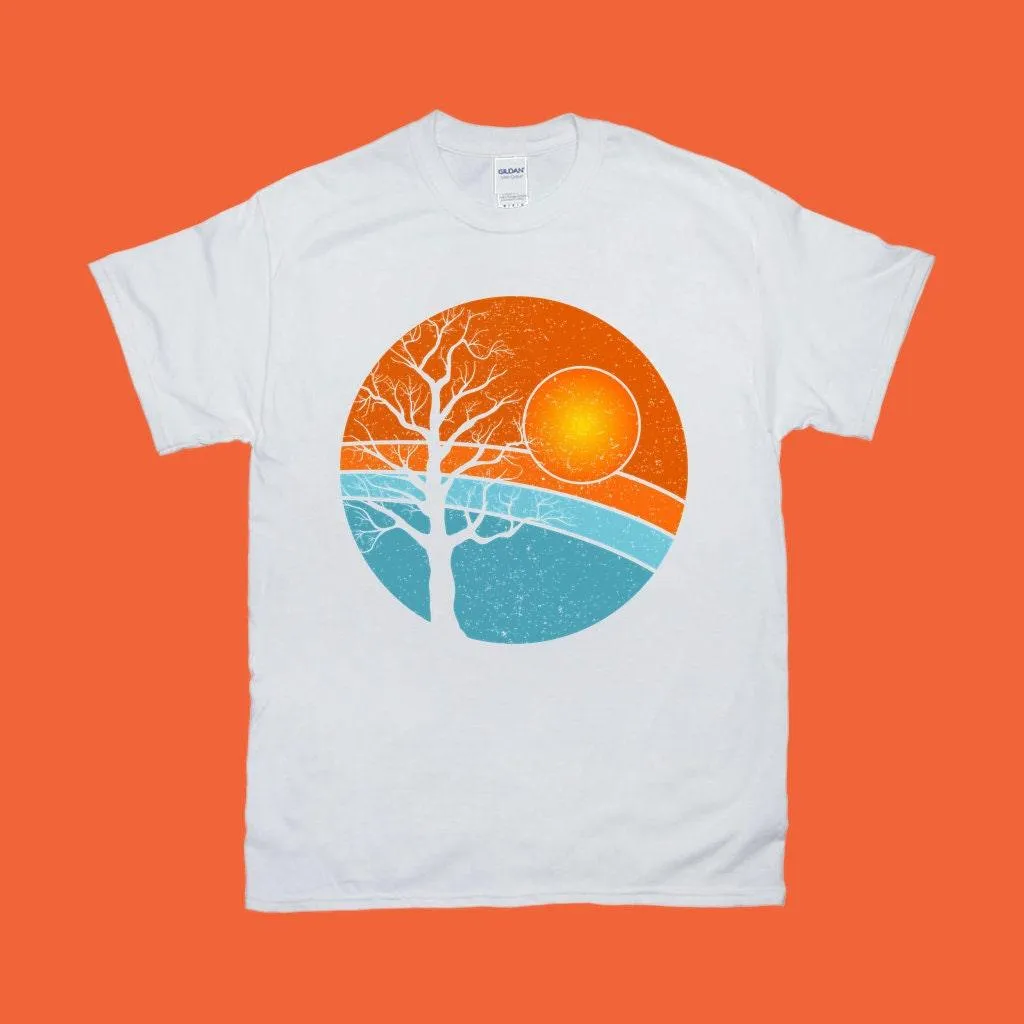 Tree | Retro Sunset T-Shirts,Retro Tree Shirt | Travel Adventure Tree Shirt | Silhouettes Shirt | Surfer | Gift For Him | Gift For Her