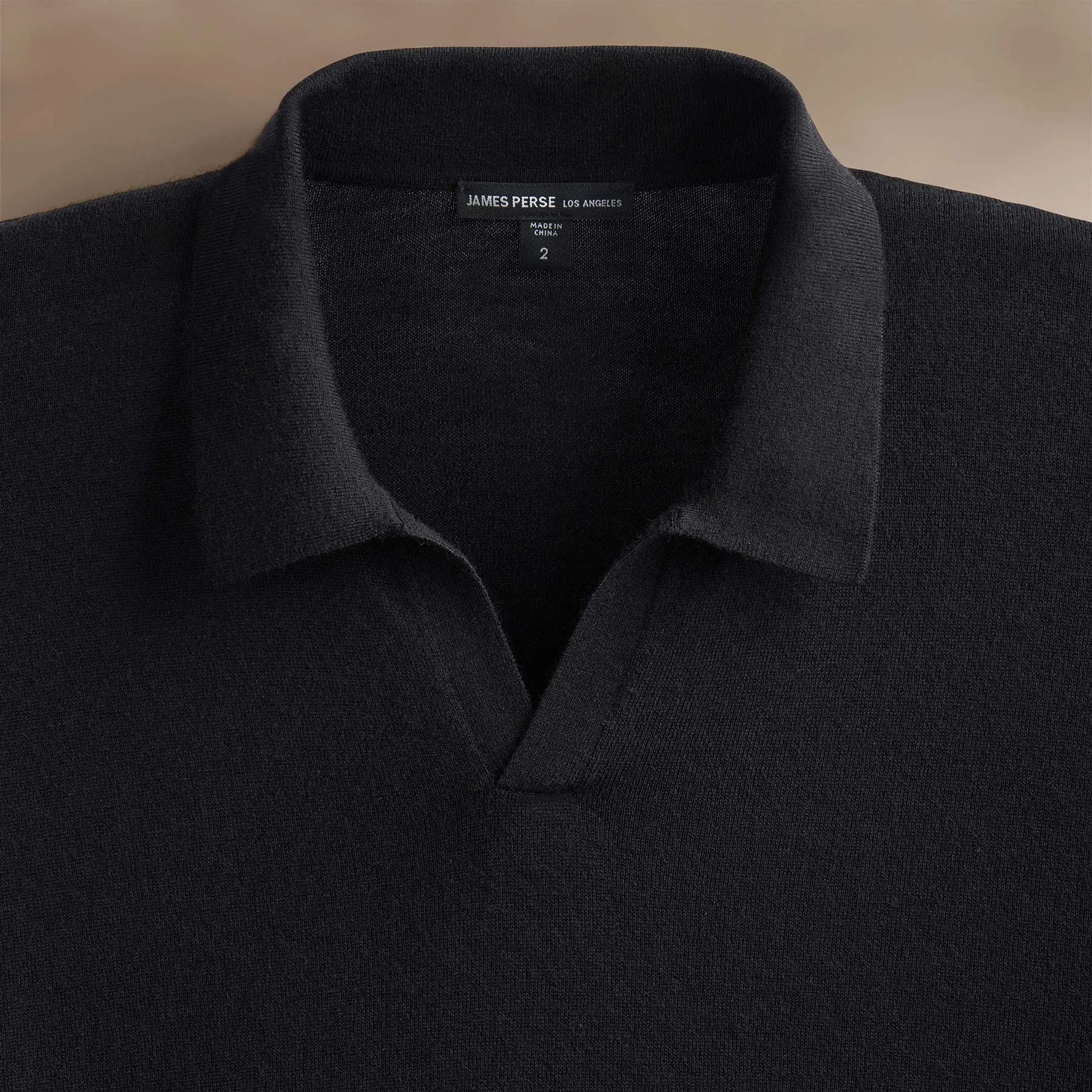 Ultra Fine Cashmere Open Polo - Black