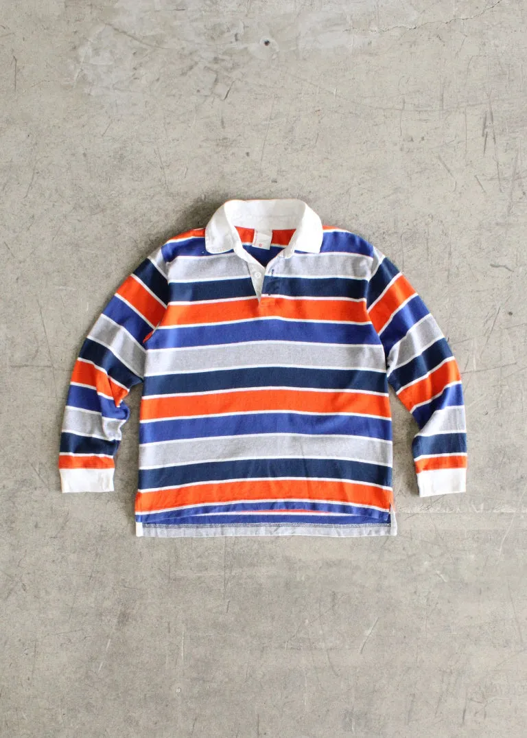 Vintage Fitted Striped Rugby Shirt