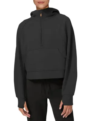 Voguish Novel Comfortable Zippered Ladies Short Hoodies