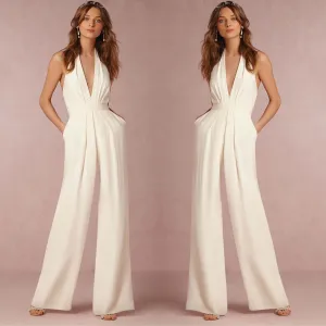 Wenkouban Women Summer  Sleeveless Rompers Casual Overalls Female  Bodysuits Loose Party Playsuits Backless Office Jumpsuits
