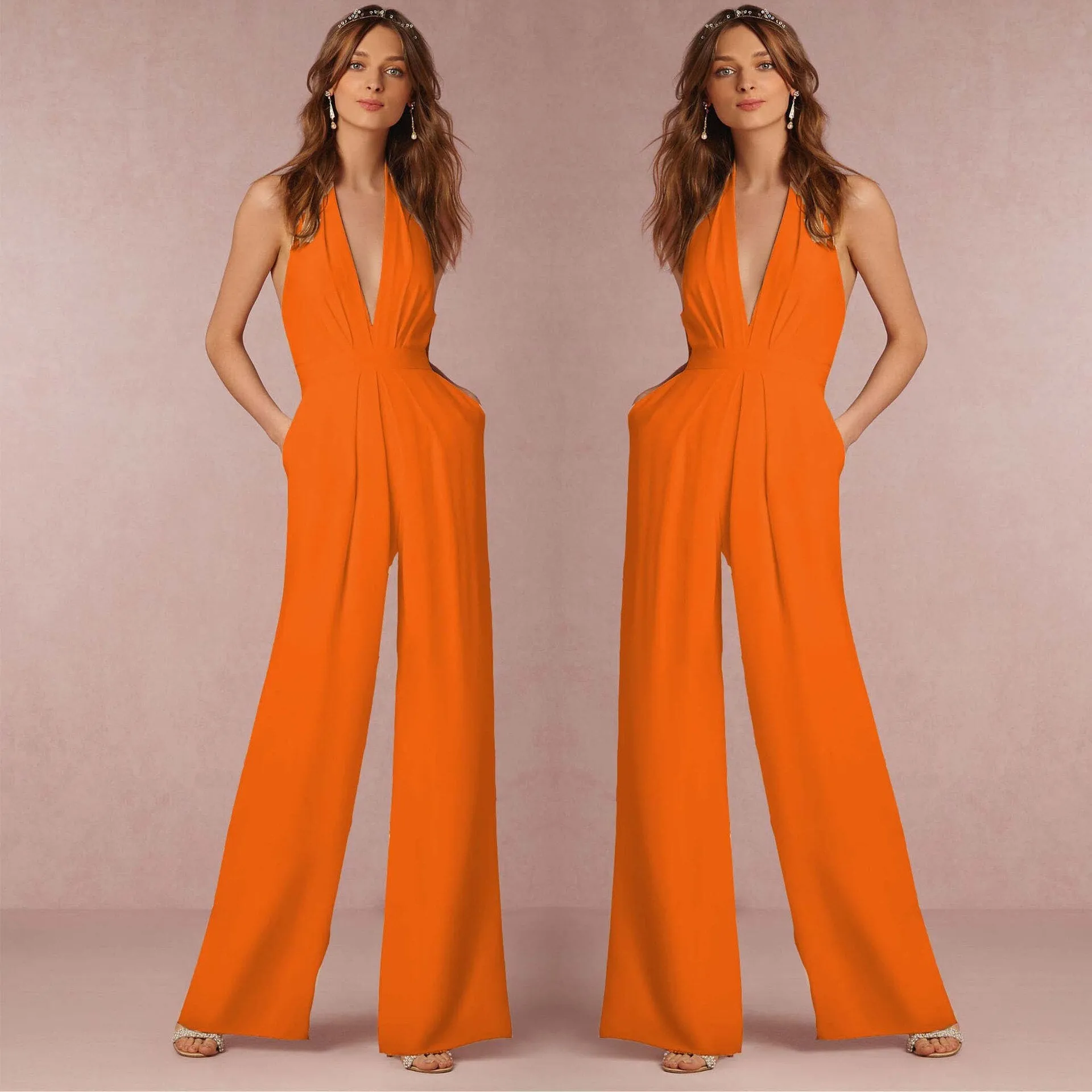 Wenkouban Women Summer  Sleeveless Rompers Casual Overalls Female  Bodysuits Loose Party Playsuits Backless Office Jumpsuits