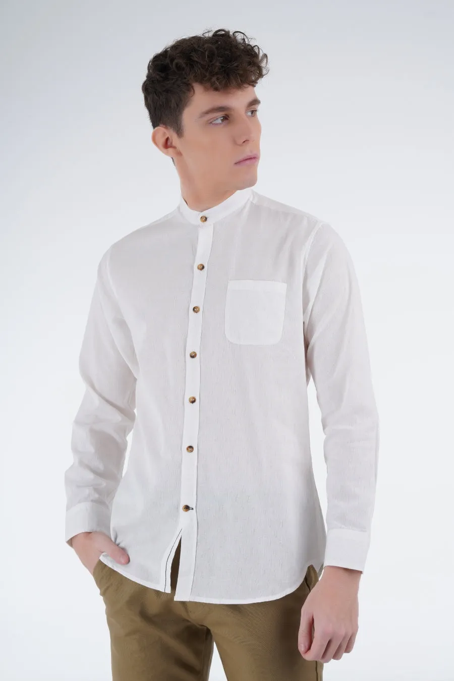 White Grandad Shirt