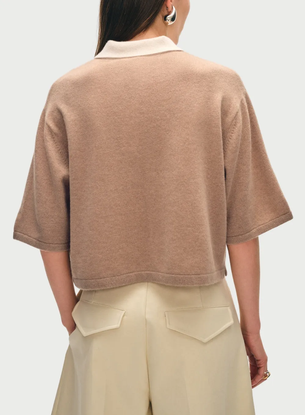 WHITE   WARREN | Cashmere Cropped Polo