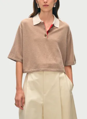 WHITE   WARREN | Cashmere Cropped Polo