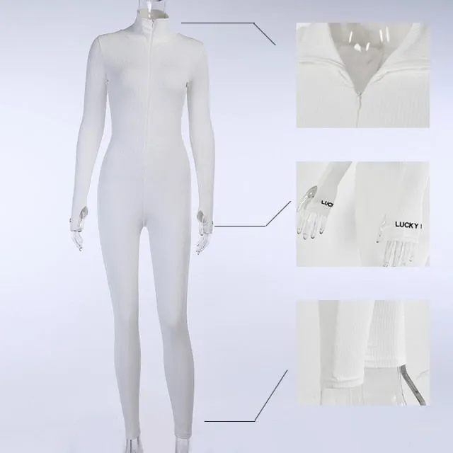 Women Turtleneck Sport Wear Casual Jumpsuit