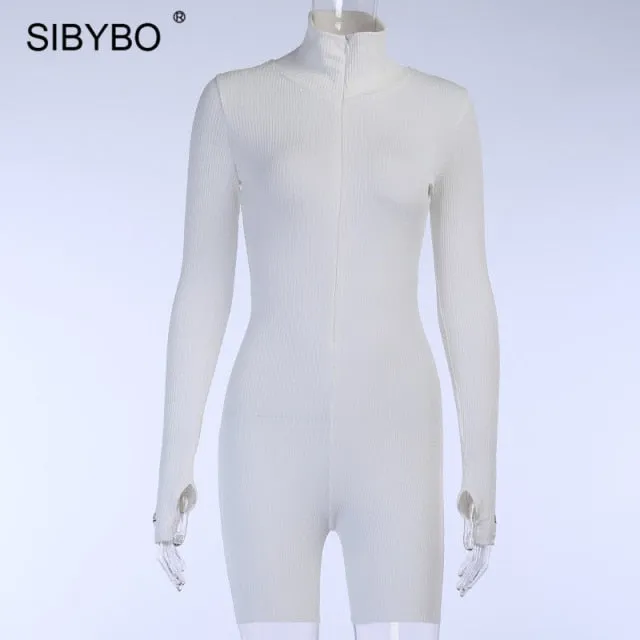 Women Turtleneck Sport Wear Casual Jumpsuit