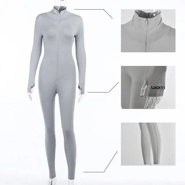 Women Turtleneck Sport Wear Casual Jumpsuit