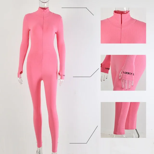 Women Turtleneck Sport Wear Casual Jumpsuit