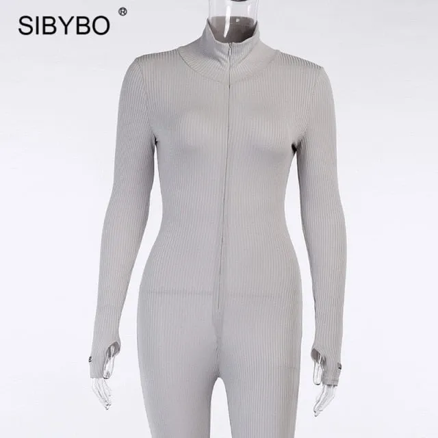 Women Turtleneck Sport Wear Casual Jumpsuit