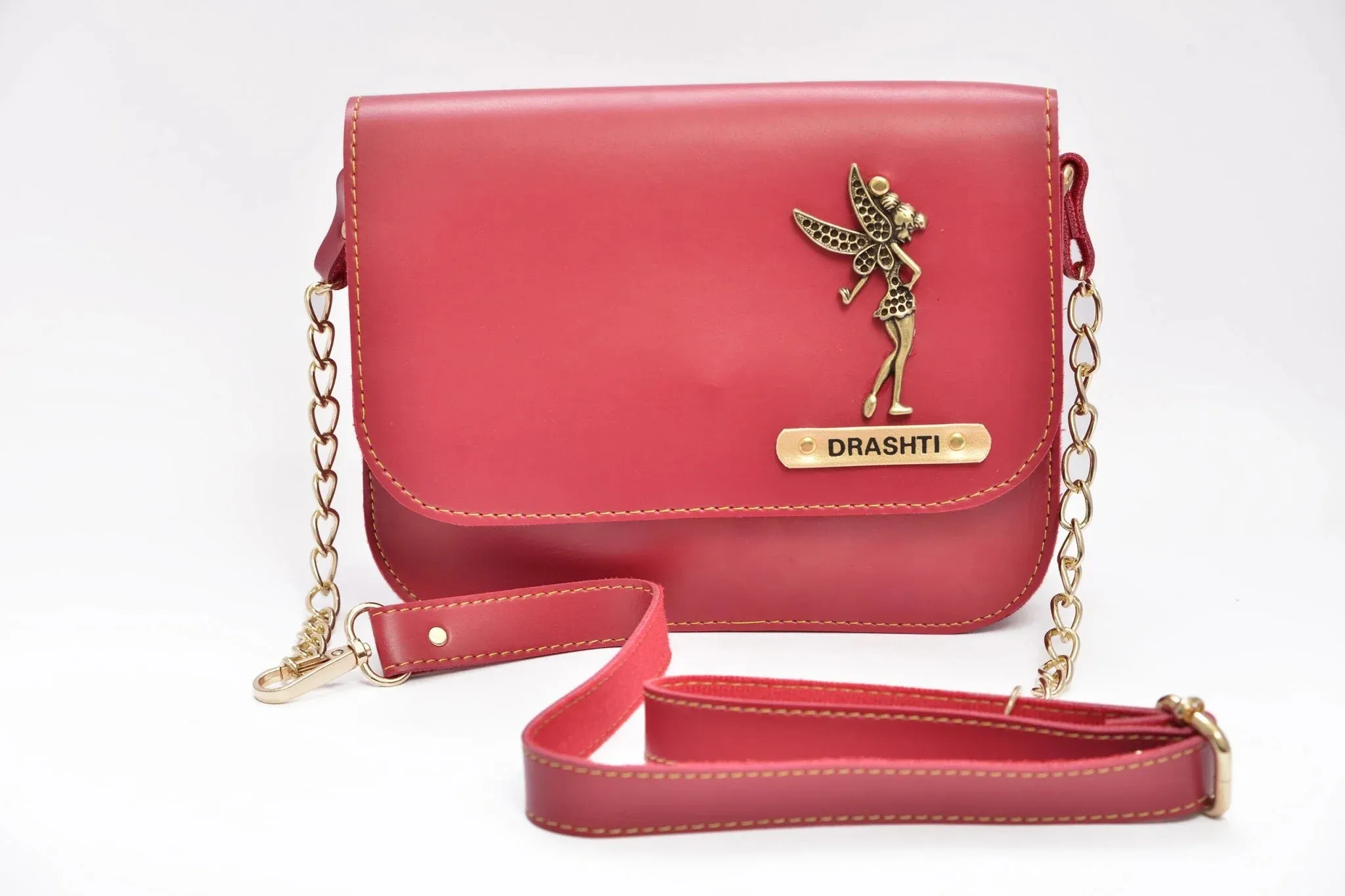 Women's Combo : Premium Lady Wallet & Chained Sling Bag - Wine