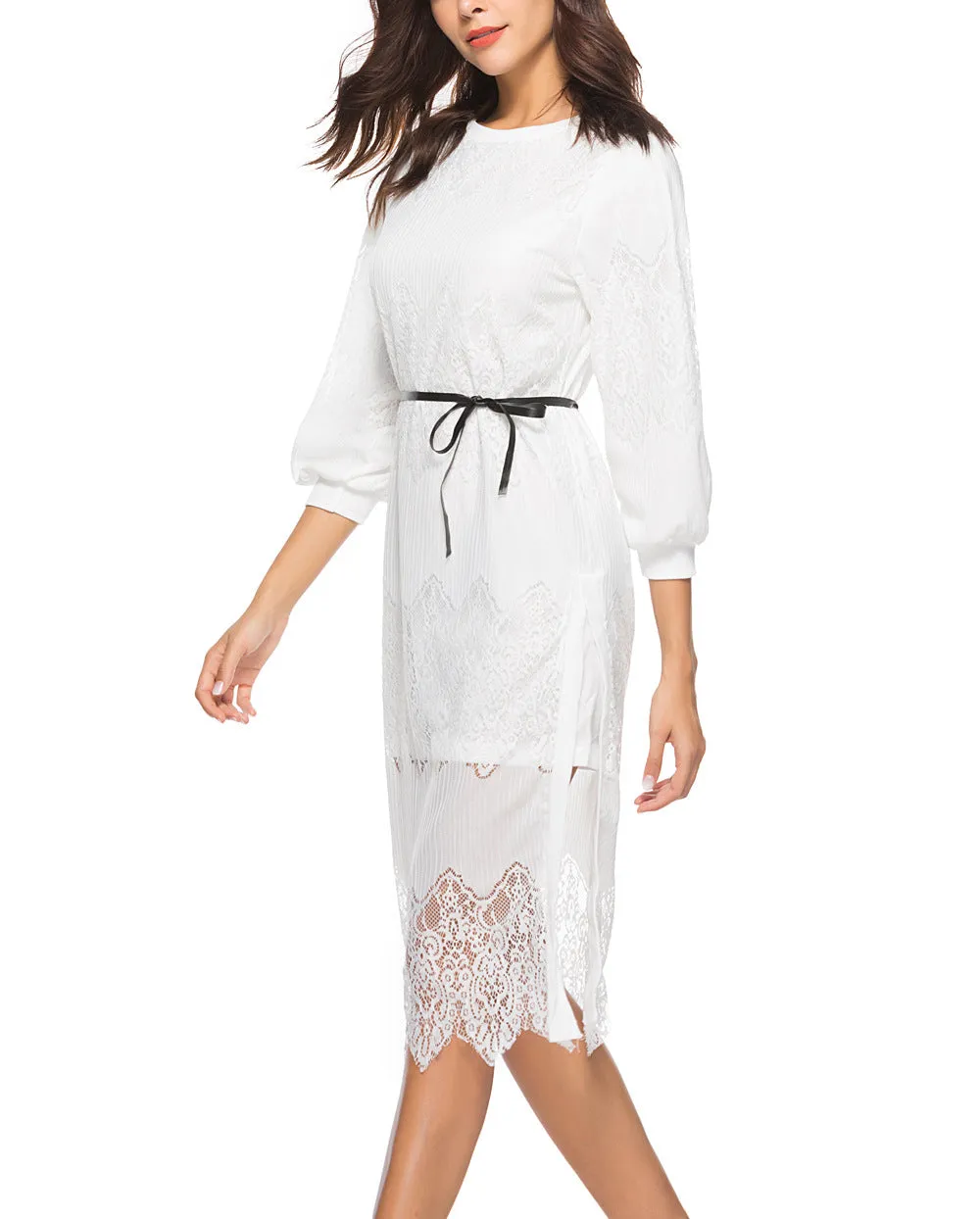 Women's Lace Casual Long Sleeve Dress