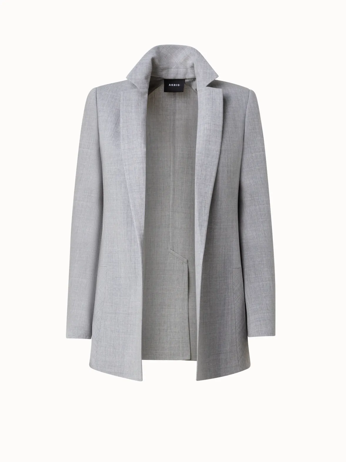 Wool Double-Face Blazer with Elongated Lapel