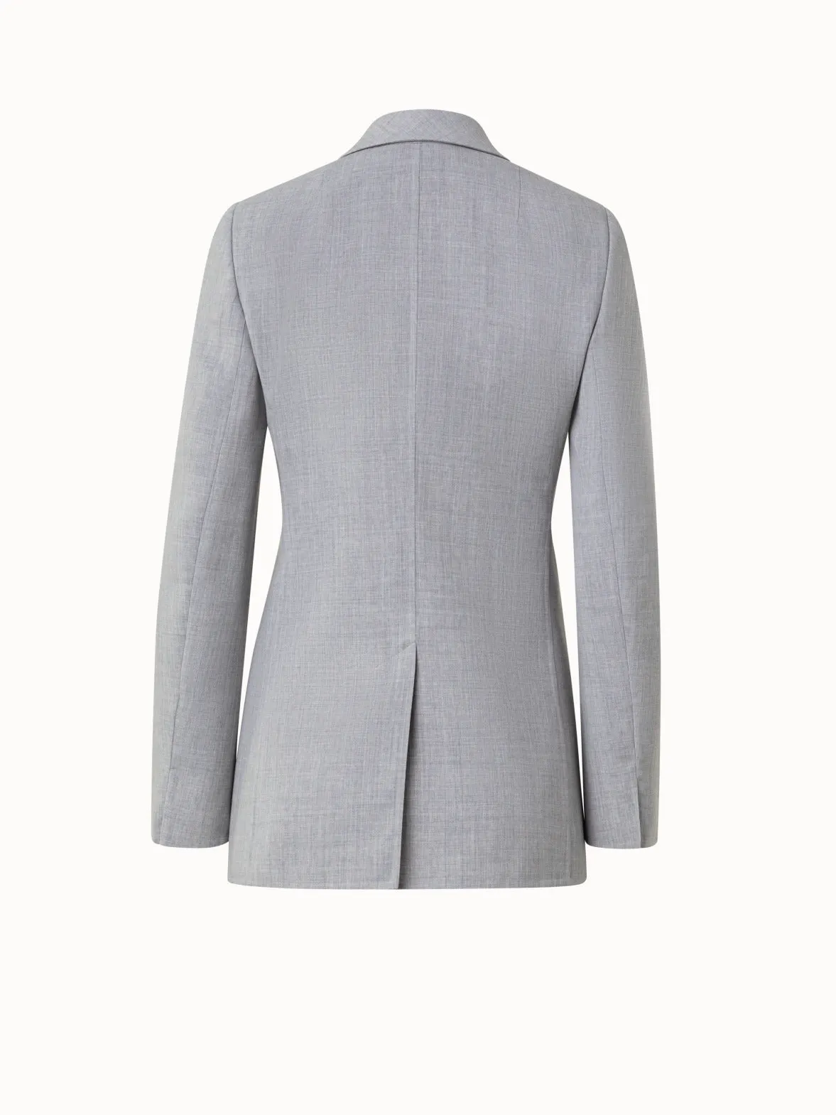 Wool Double-Face Blazer with Elongated Lapel