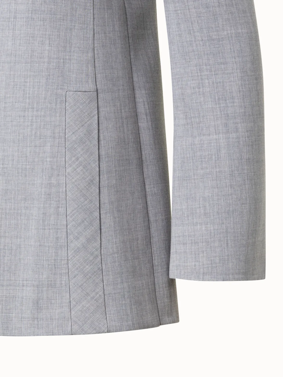 Wool Double-Face Blazer with Elongated Lapel