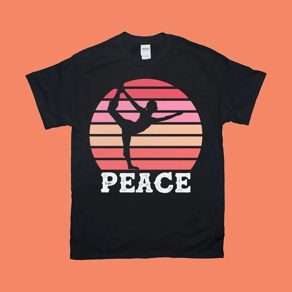 Yoga | Peace | Retro T-Shirts, Yoga T-Shirt, T-Shirt For Men, T-Shirt For Women, Yoga, Motivational, Positive Mind Positive Vibes